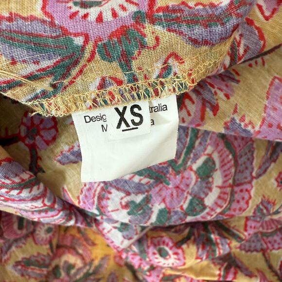 Lola Australia Pacific Dress Malta Pink Yellow Floral Boho Midi XS - Picture 9 of 15